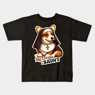 Corgi nun Kids T-Shirt